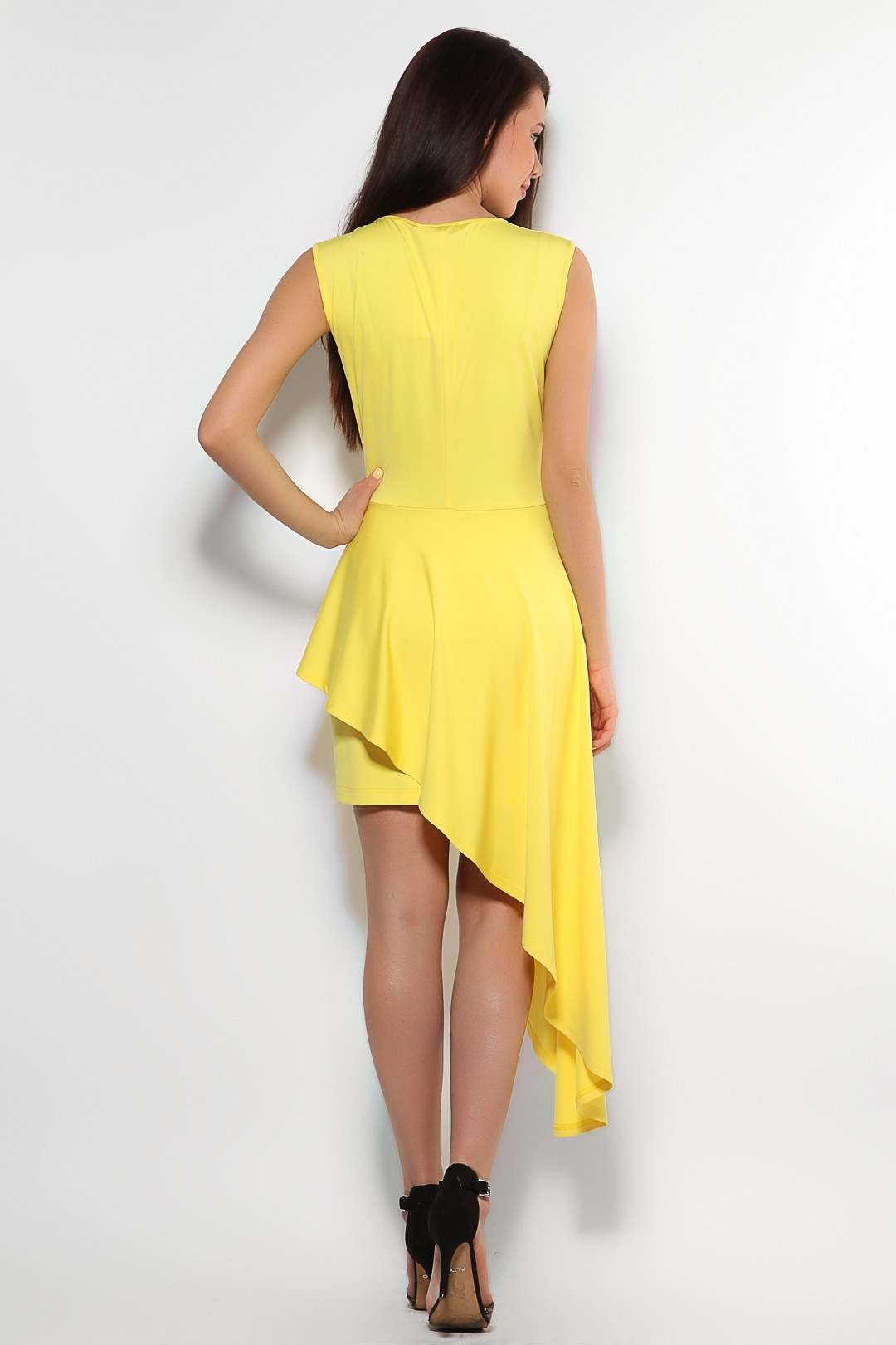 Фото товара 8534, желтое коктейльное платье